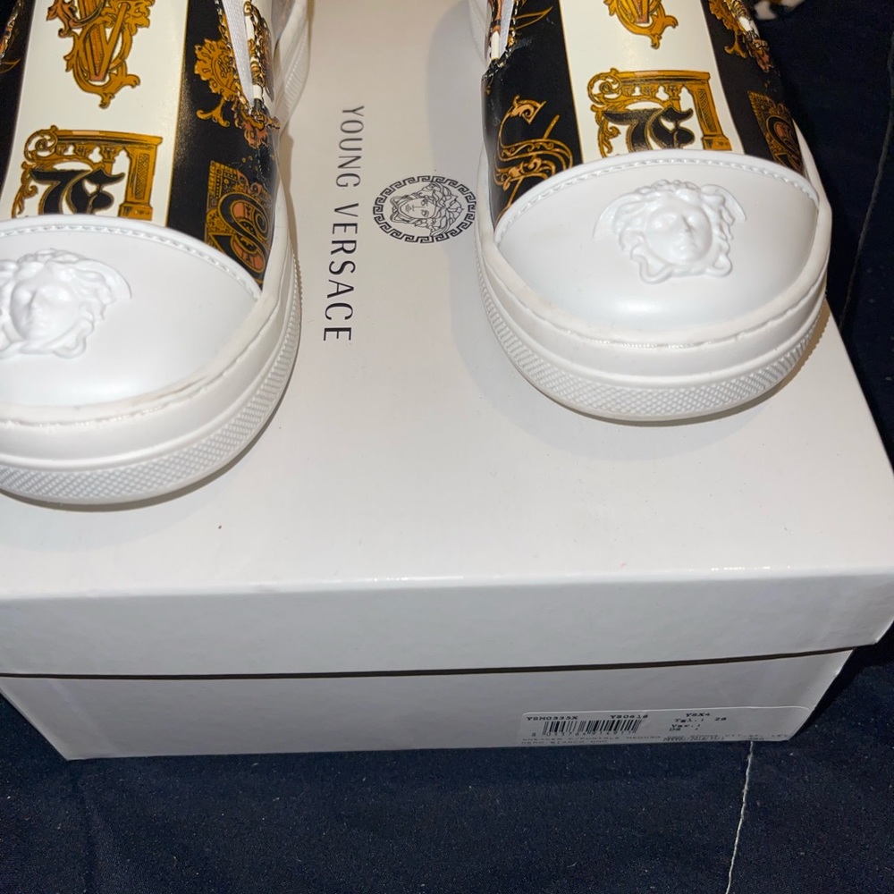Boys Young Versace slip on sneakers with Medusa head